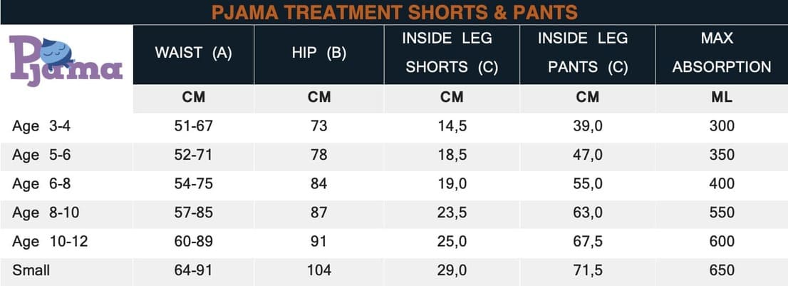 Pjama Size Guide